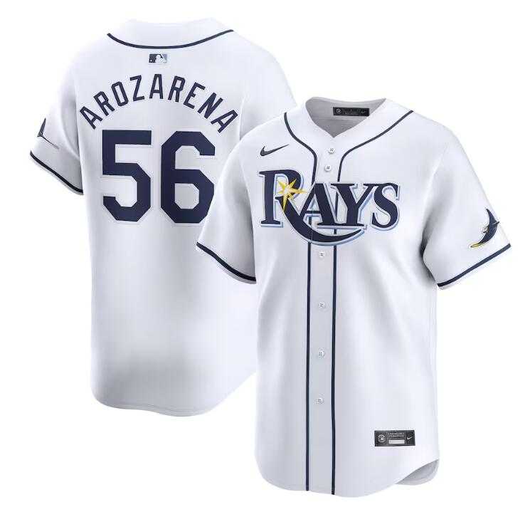 Mens Tampa Bay Rays #56 Randy Arozarena White Home Limited Stitched Baseball Jersey Dzhi